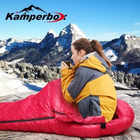 Kamperbox Winter Ultralight Sleeping Bag Winter Camping Equipment CW1100 (Color: Red)