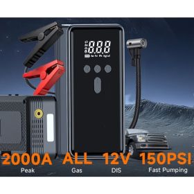 Car Battery Starter With Air Compressor 12V 2000A Car Battery Starter Digital Tire Inflator (Option: S2)
