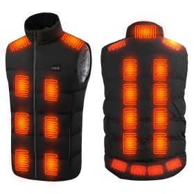 Heated Vest for Men/Women, USB Powered with 23 Heating Zones, Machine Washable (Color: Black, size: small)